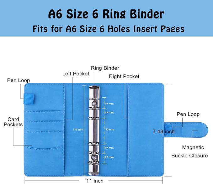 Antner A6 Binder 6 Ring Refillable Notebook Planner Cover - Image 2