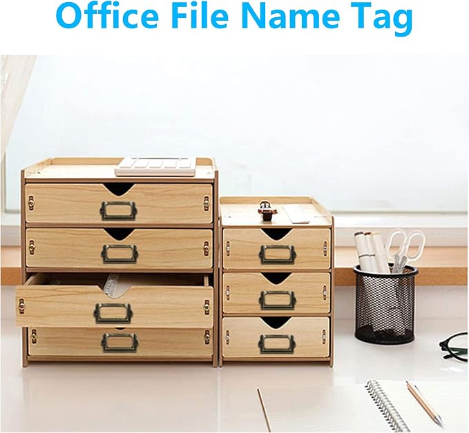 Piutouyar 24Pcs Tag Label Holder Antique Label Holder 80mm x 50mm Metal Name - Image 5