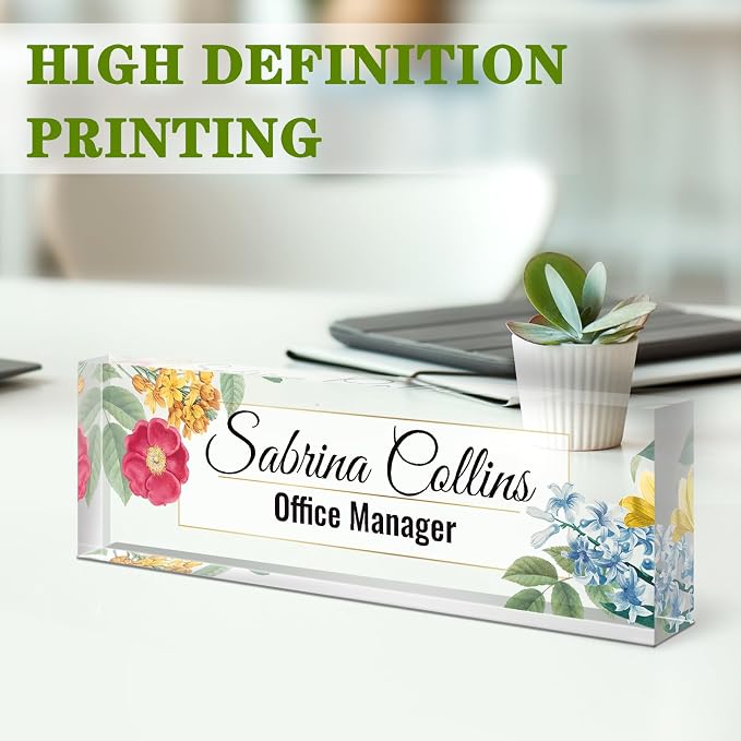 Name Plate for Desk, Desk Name Plate Personalized, Acrylic Desktop Accessories - Image 3