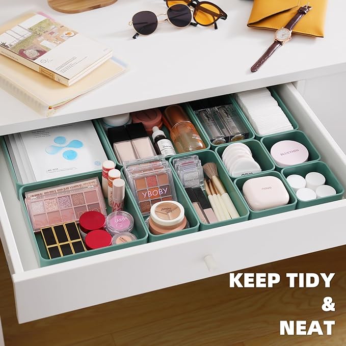 CHANCETSUI 11-Piece Stackable Drawer Organizer Set, Stationery, Utensils in - Image 2