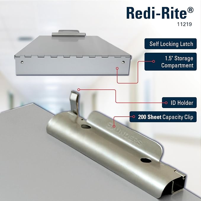 Saunders Metal Clipboard with Storage, Legal Size Paper Organizer, Steel Clip - Image 3