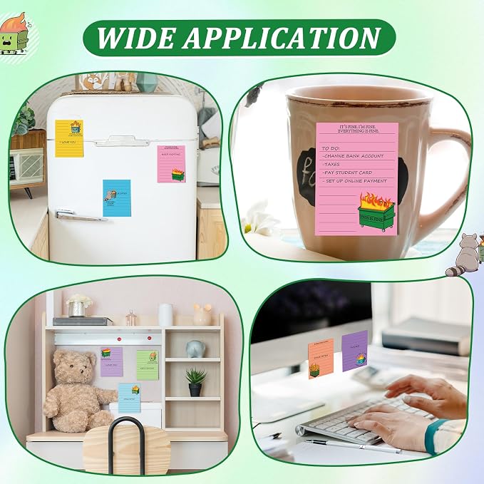 12 Pcs Funny Sticky Notes for Work 4x3 Inches Sarcastic Self Adhesive Notepads - Image 5