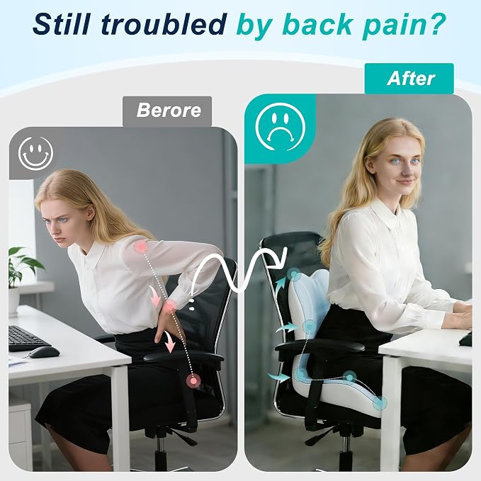 Seat Cushion for Office Chair and Car, Lumbar Support Pillow for Office Chair - Image 5