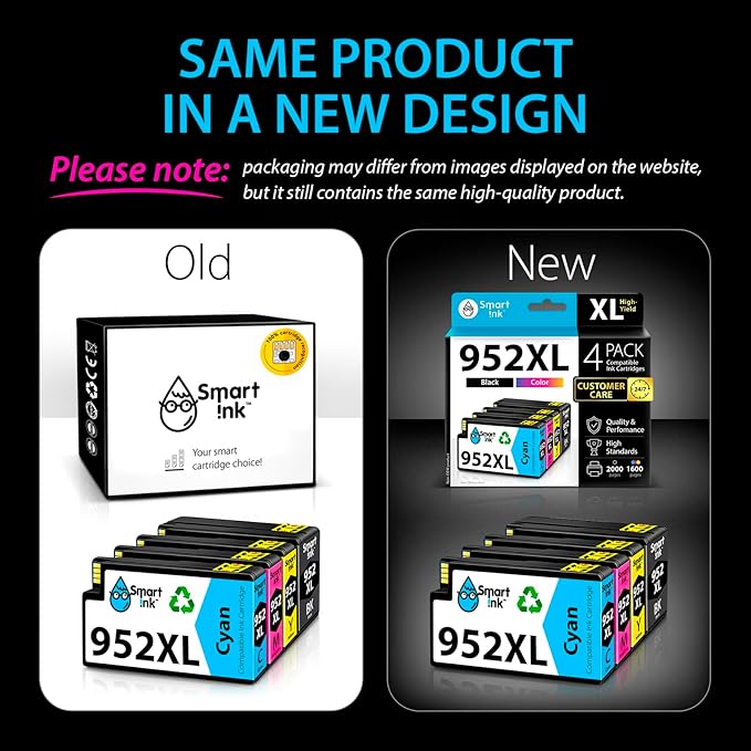 Smart Ink Compatible Ink Cartridges Replacement for HP 952XL 952 XL 4 Combo Pack (Black, Cyan/Magenta/Yellow) to use with HP OfficeJet Pro 8710 7740 8720 8715 8210 8703 OfficeJet 8702 Printers-DeskLoop Office