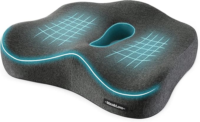 Memory Foam Seat Chair Cushion for Relieves Back Sciatica Pain Tailbone Pain by MaxLove-US