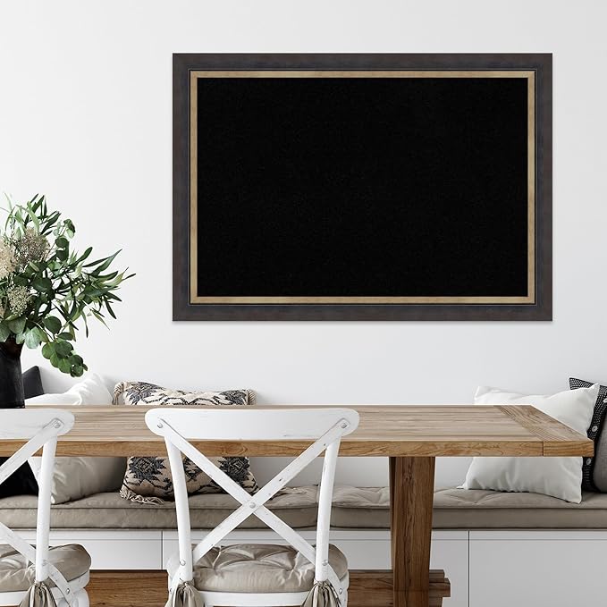 Amanti Art Black Cork Board for Wall, 29x41 Vision Board with Black Wood Frame, Large Corkboard Office Decor for Home Organization, Casual Corkboard Pinboard to Display Items for Home Organization in-DeskLoop Office