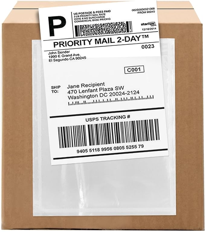 1000 Count 4.5" x 6" Shipping Label Envelopes, Top Loading by GPI+POLY