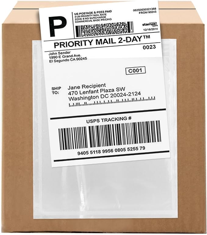 2000 Count 4.5" x 6" Shipping Label Envelopes, Top Loading by GPI+POLY