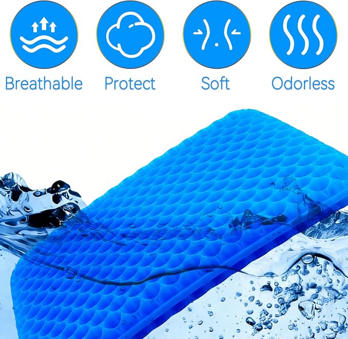Large Gel Seat Cushion for Long Sitting – 15"x17"x1.8" Thick, Circular Gel Grid - Image 5