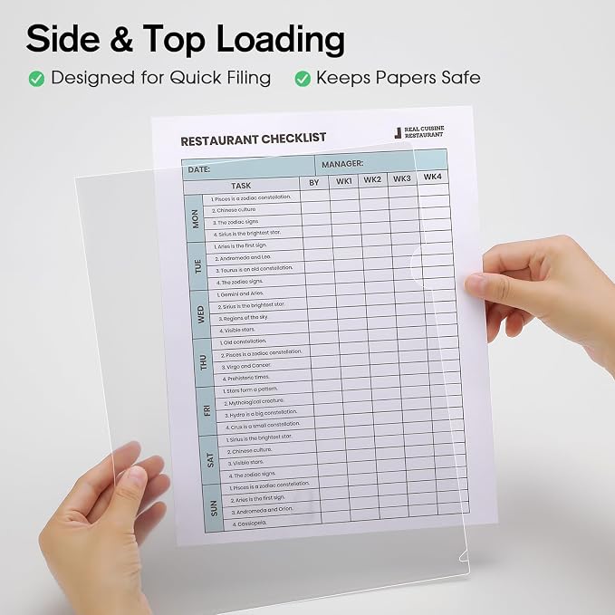 KTRIO Clear Document Folders Project Pockets - Image 6