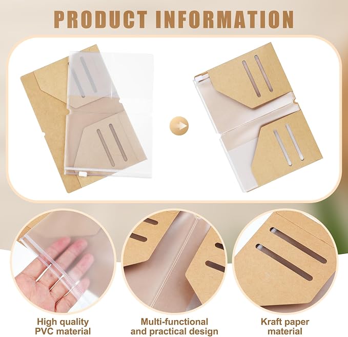 Travelers Journal Notebook Accessories Kit Include Travel Kraft File Folder - Image 3