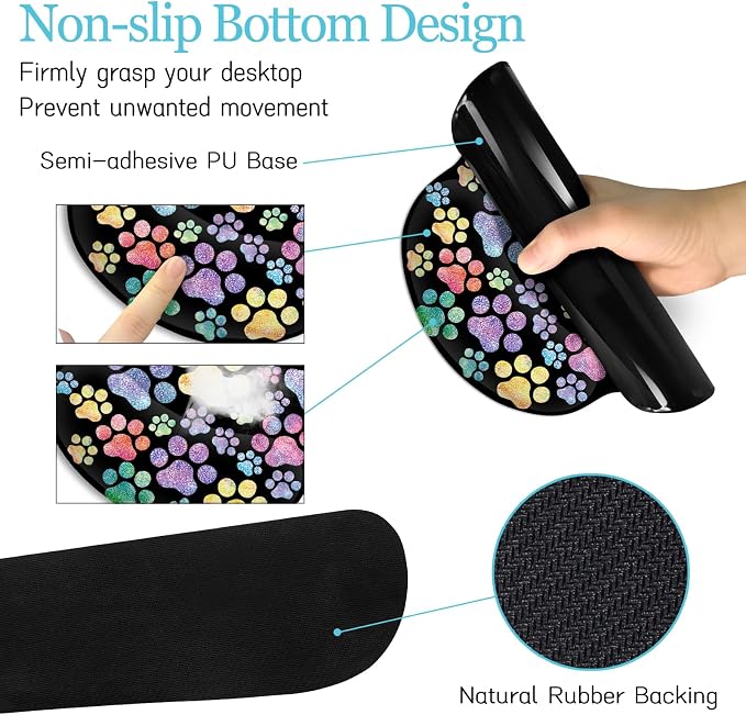 LIMKRIAN Dog Paw Mouse Pad Set XXL Large Desk Mat Pad, Cute Ergonomic Mouse Pad - Image 5