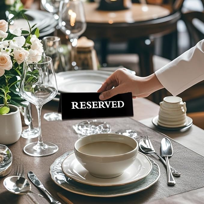 6 Pieces Plastic Reserved Table Sign - Image 5