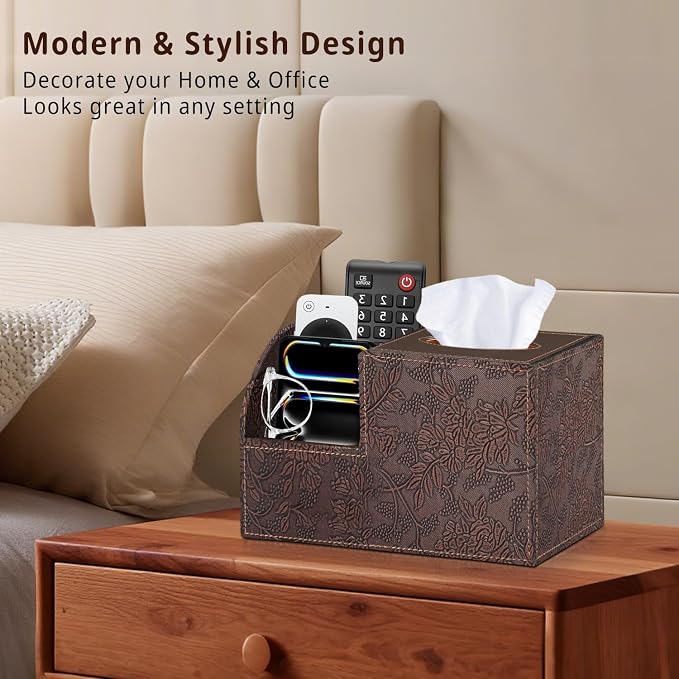 PU Leather Square Tissue Box Cover - Image 2