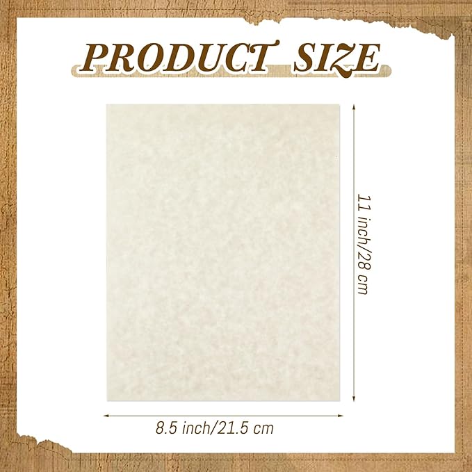 Epakh 200 Sheets Old Age Parchment Paper 8.5 x 11 Inch Standard Letter Vintage Colored Old Parchment Semblance Double Side Printing Paper(Light Gray)-DeskLoop Office