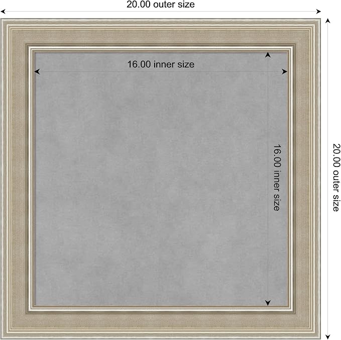 Amanti Art Silver Framed Magnetic Board 20x20 Small Vision Board - Image 4