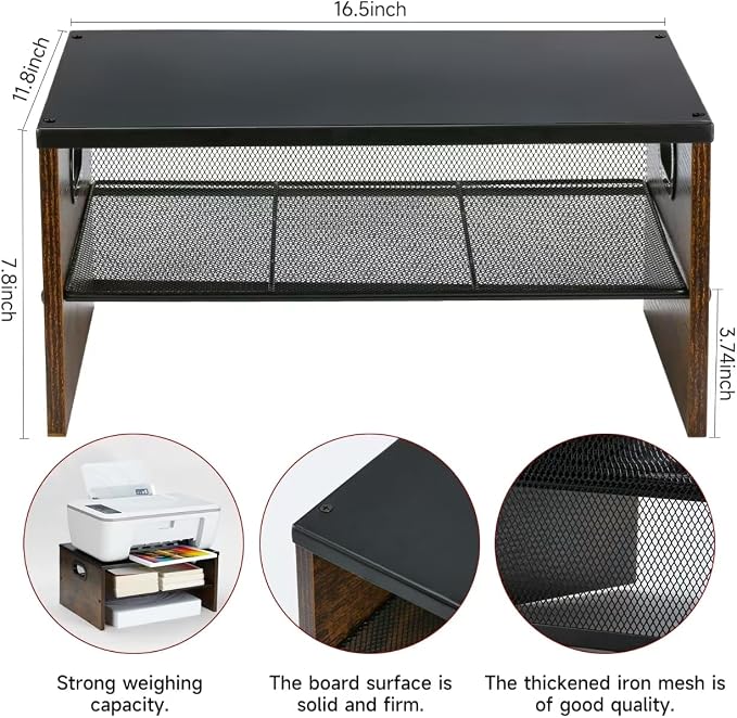 2 Tier Desktop Printer Stand, for Fax Machine, Home Office - Image 2