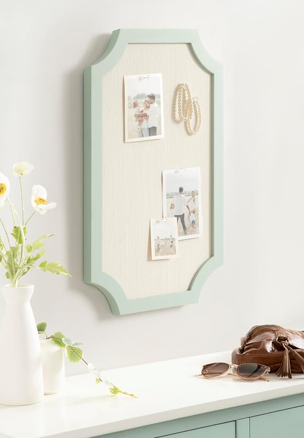 Kate and Laurel Holbrook Modern Framed Scallop Fabric Pinboard, 15 x 24 - Image 3