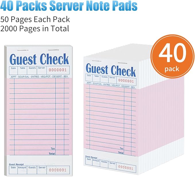 40 Pack/2000 Tickets Guest Checks Books - Image 2