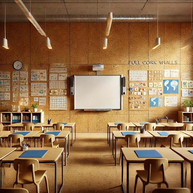 Manton Cork Premium Cork Roll - 4' x 10' x 3/8", 100% Natural Facing Grade Material for Bulletin Boards, Decorative Photo and Message Push Pin Displays - Perfect for Home, School, and Office-DeskLoop Office