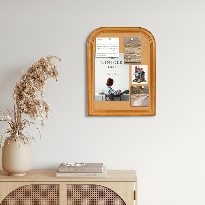 Cork Board for Walls, 17X13 inches Bulletin Board with Frame, Decorative Hanging Pin Board Vision Board Message Board for Office School Home Decor(2R&2S,4333,1p)-DeskLoop Office