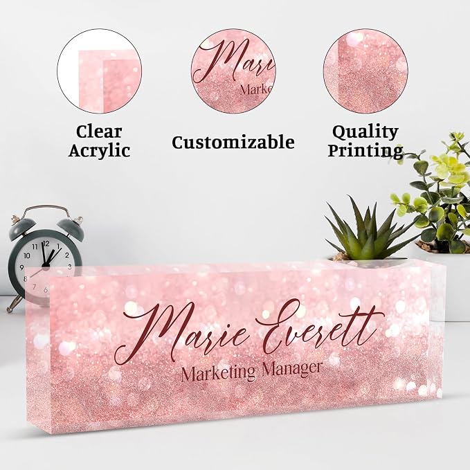 Desk Name Plate Personalized, Custom Name Plate - Image 3