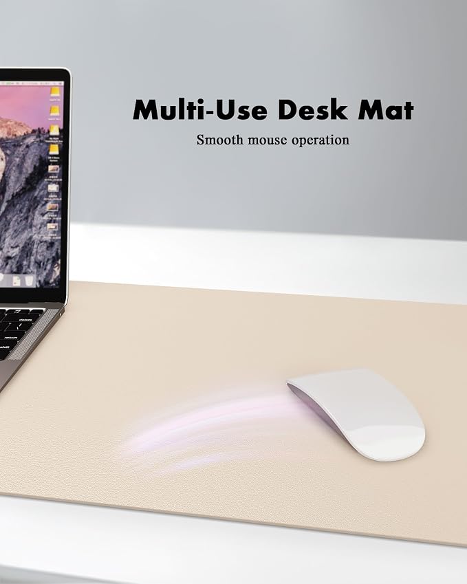 YSAGi Double-Sided Desk Pad, Leather Desk Mat, Eco Cork Desk Pad Protector - Image 5