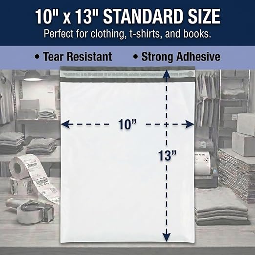 BOX USA Shipping Bags 10" x 13" White - Image 2