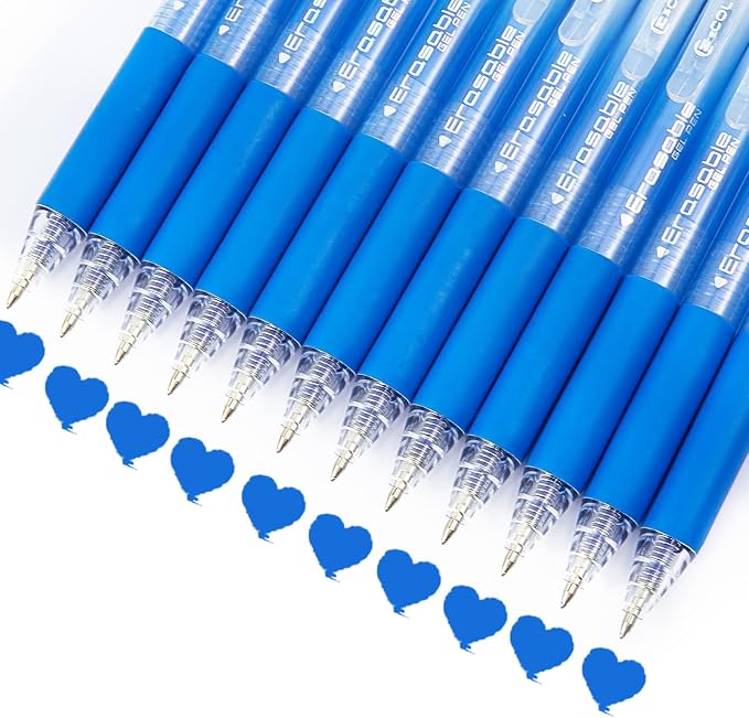 12Pcs Retractable Erasable Gel Pens Clicker, Fine Point 0.7mm Smooth Writing - Image 5