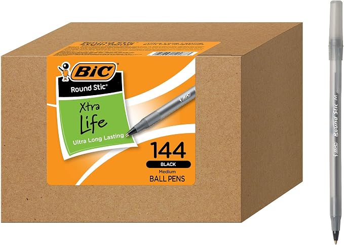 BIC Round Stic Xtra Life Ballpoint Pen, Ultra Long Lasting and Consistent by BIC