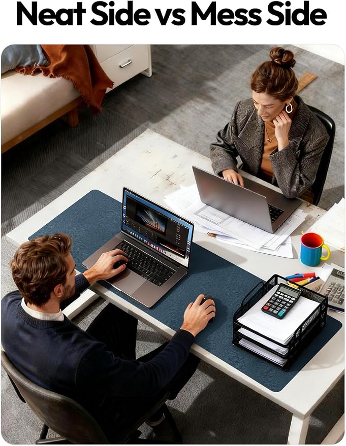YSAGi Leather Desk Protector, Office Mat, Large Mouse Mat, Non-Slip PU Leather - Image 6
