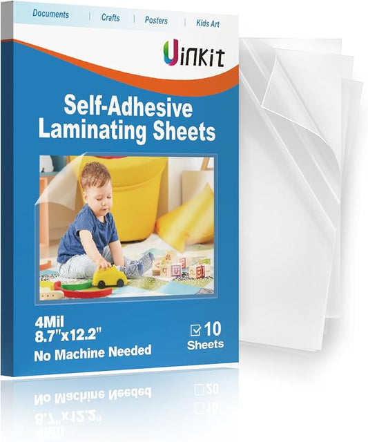 Uinkit 4mil Thicker Self-Adhesive Laminating Sheets, No Heat Needed by UinkitHandicraftsandConservationSpecialist