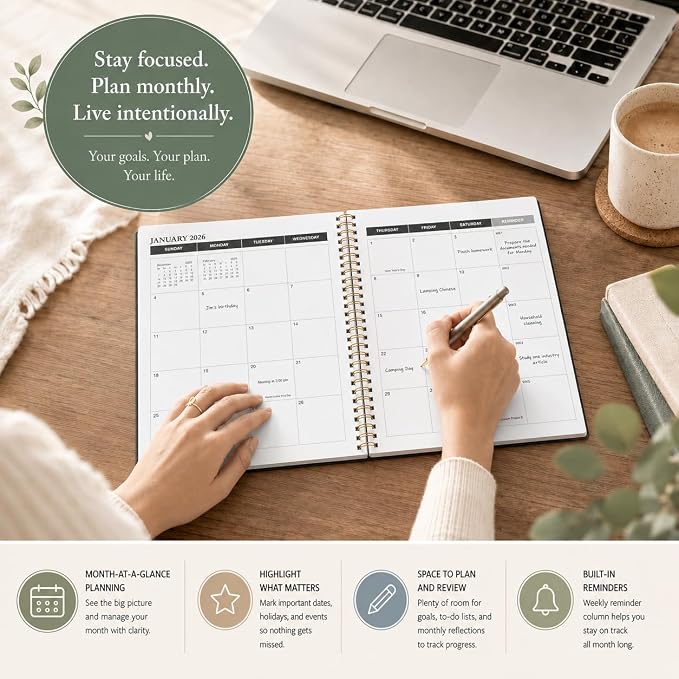 KMQOY Monthly Planner 2026-2027, 2026 Calendar 24 Months Planner, Jan 2026 - Image 3