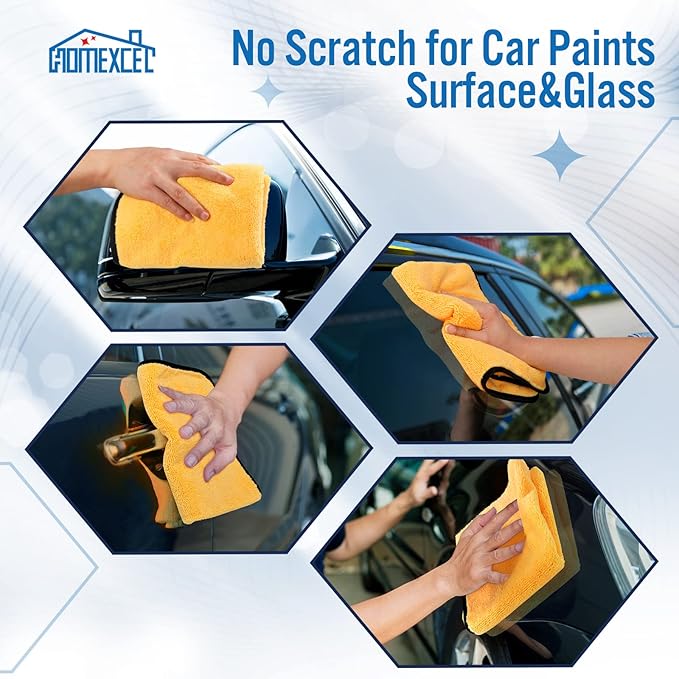 HOMEXCEL Microfiber Towels for Car, Premium Cleaning Cloth Lint Free,Scratch Free, Strong Water Absorption, Car Washing Drying Towel for Household, Auto Detailing, Windows, 16" x 24 ", 3 Pack-DeskLoop Office