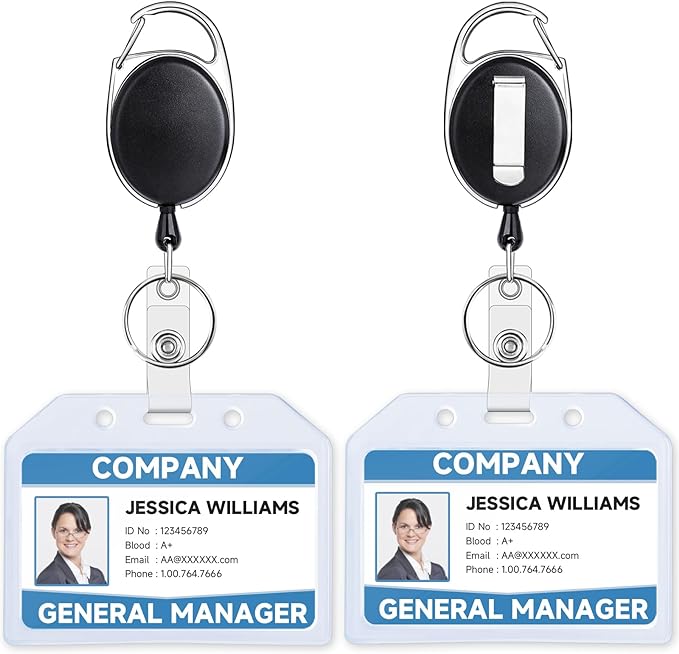 Teskyer 2 Pack Heavy Duty Retractable Badge Holders by TESKYER