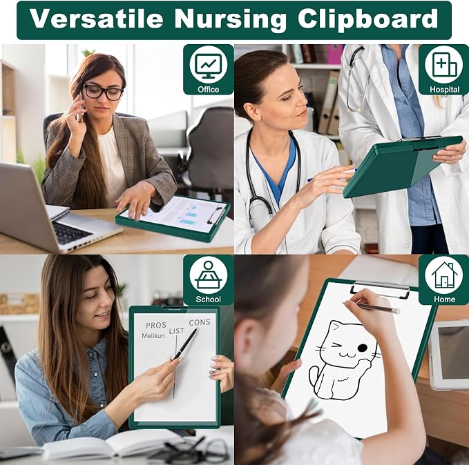 Meiikun Clipboard with Storage, Plastic Clip Boards 8.5x11 Folder with Clear - Image 7