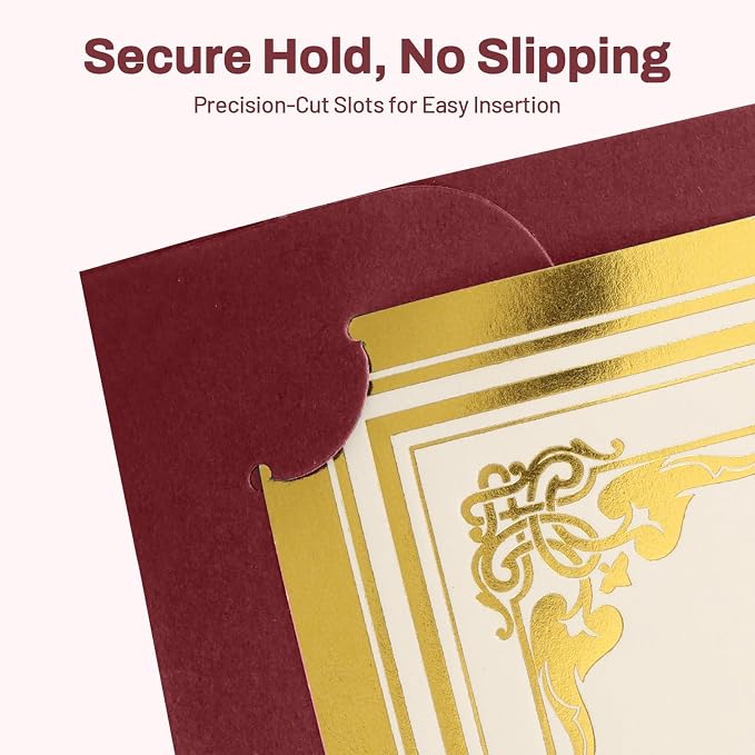 SUNEE Certificate Holders, Diploma Covers Gold Foil Border, - Image 4