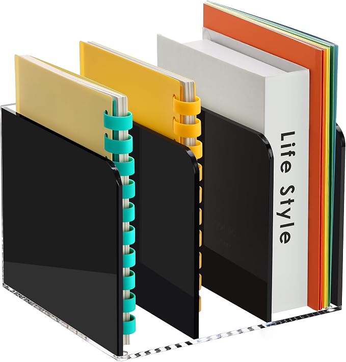 SANRUI Acrylic Magazine File Holder Desktap Organizer, Bookend File Office by SANRUI