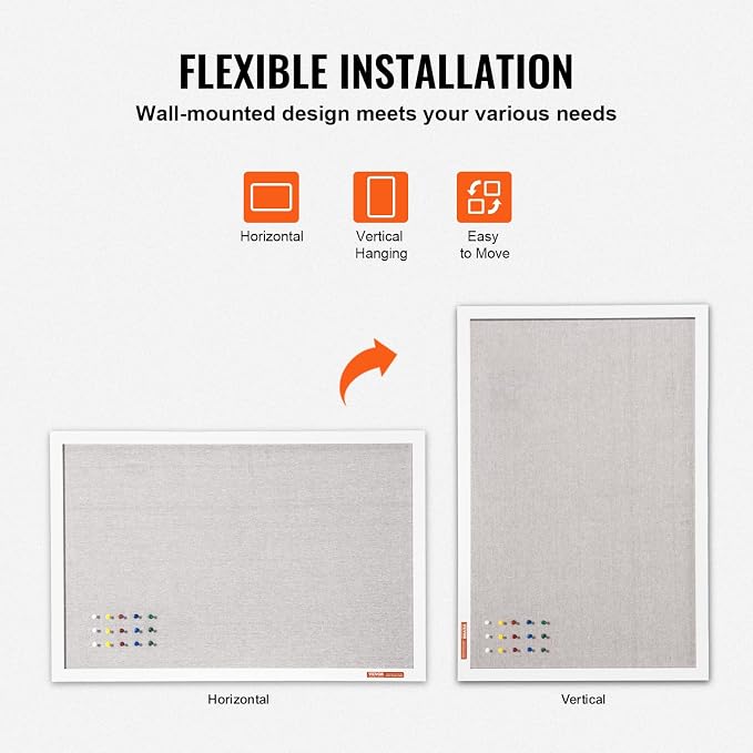 VEVOR 36"x24" White Cork Board - Image 4