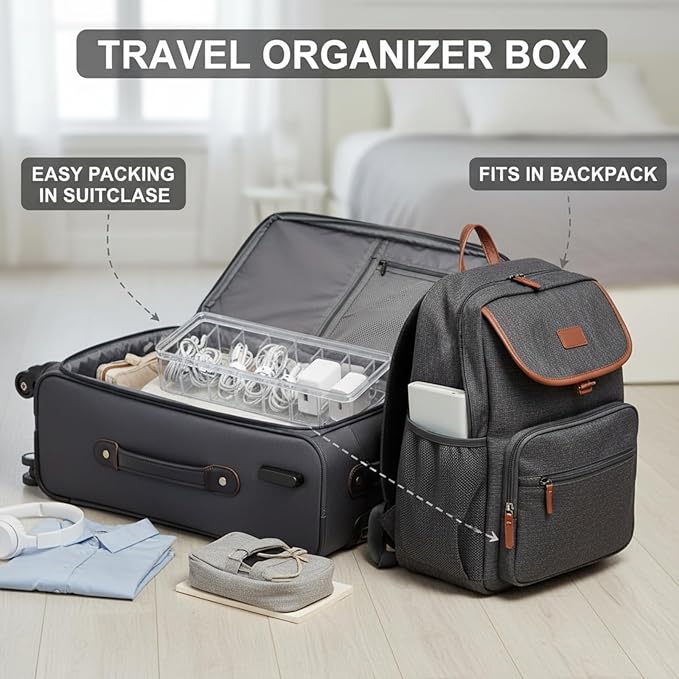 Tatuo 6 Pcs Cord Organizer for Drawer Desktop, Cable Organizer Box - Image 5
