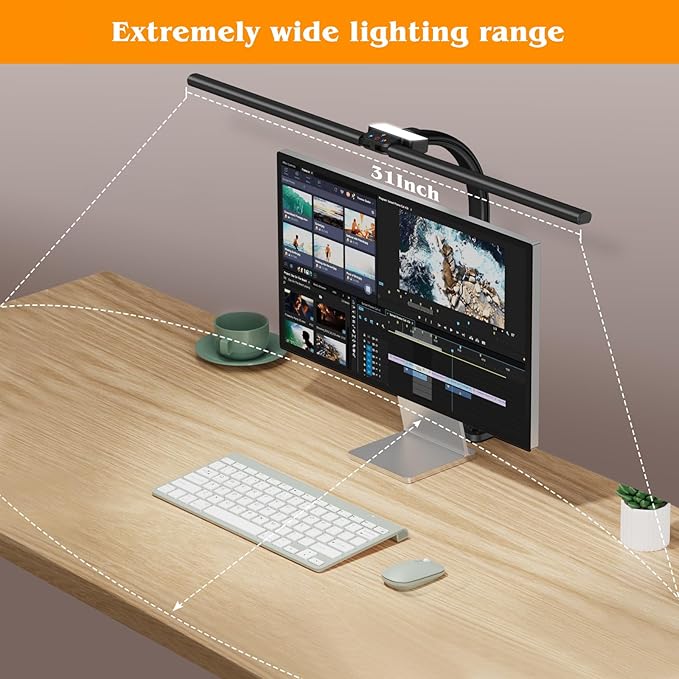 Led Desk Lamp for Home Office,24W Bright Eye-Caring Desk Light with Clamp,5 brightness and 5 temperatures Dimmable Workbench Task Light, Adjustable Gooseneck Table Lamp for Monitor Study(black)-DeskLoop Office