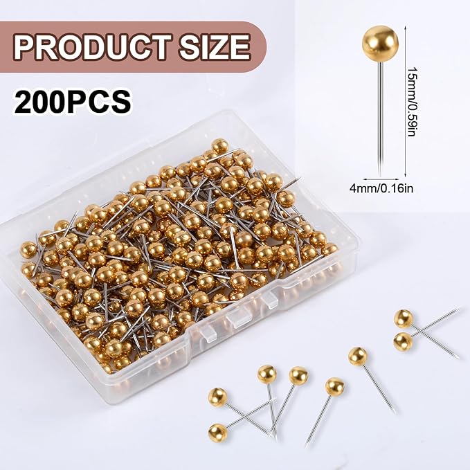 200pcs Map Push Pins, Map Tacks Round Head Map Pins - Image 2
