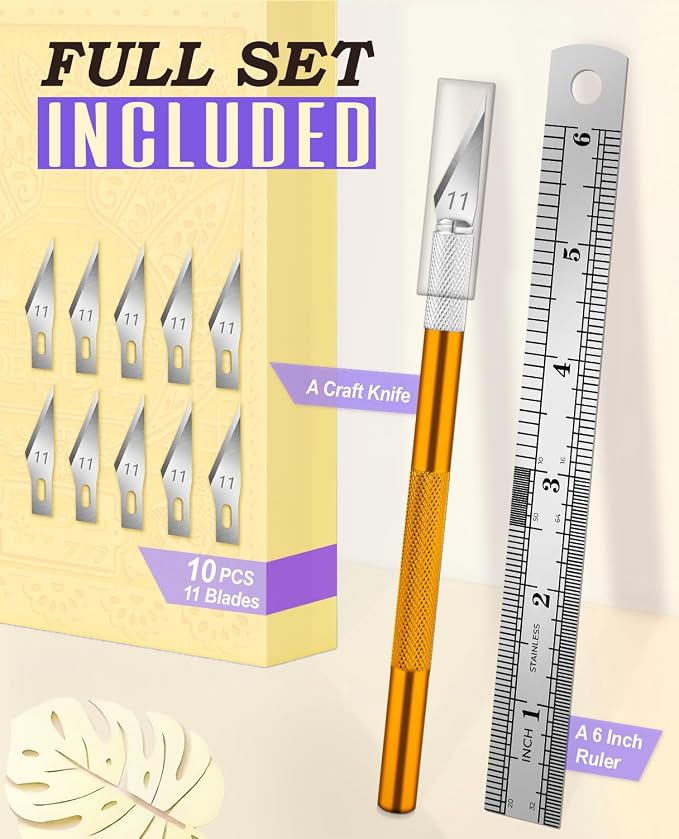 DIYSELF Craft Knife with 10 Extra #11 Blades, Precision Hobby Knife Set with - Image 2