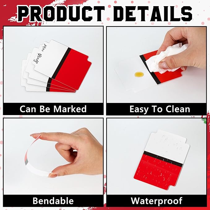 50pcs Red and White Trading Card Dividers Plastic Index Card Storage Dividers with Tabs Card Separators for Sports Recipe Game Card Organize-DeskLoop Office