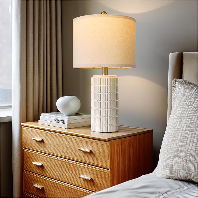PoKat 20.75" Small Modern Ceramic Table Lamps Set of 2 - Image 5