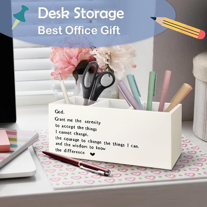 SNNDER Serenity Prayer Gifts Pen Holder - Image 4