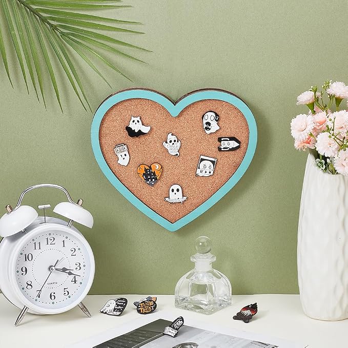 BENECREAT Heart Pin Cork Board, Bulletin Display Board Wall Mounted Cork Board - Image 4