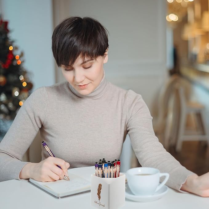 Zonon 38 Pieces Rubberized Ballpoint Pen with Stylus Tip Stylish Metal Pen Capacitive Styli with Soft Rubberized Grip, Black Ink for Most Devices(Classic Colors)-DeskLoop Office