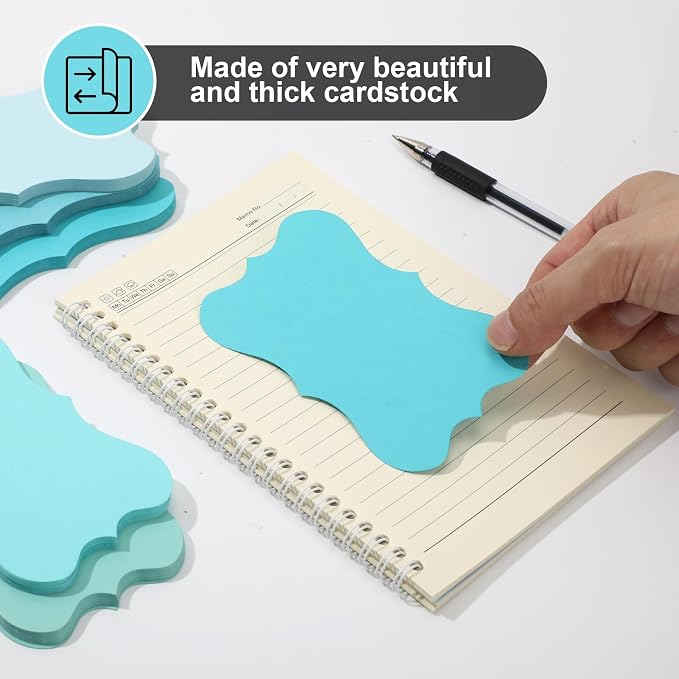 150 Pack Blue Index Cards 3x5 Pretty Blank Note Cards Aqua Cardstock Wedding - Image 3