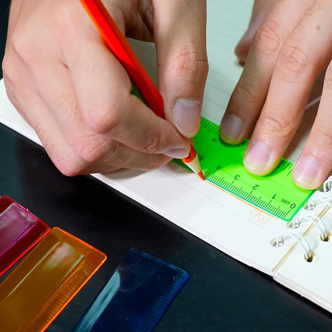 14 Packs 6 Inch Small Rulers for Kids, Plastic Ruler for School | Assorted - Image 7